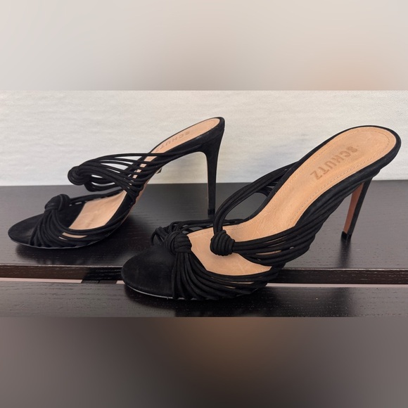 New Schutz Black Chandra Heeled Sandals Size 9 1/2 - Picture 2 of 6